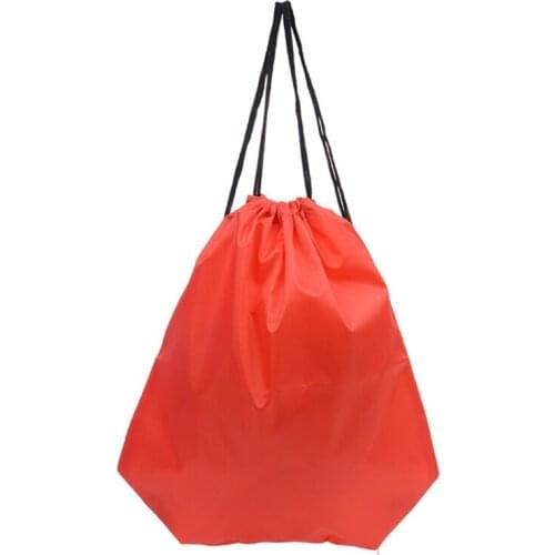 Portable Sports Backpack Solid Color Thick Waterproof Drawstring Bag Double Shoulder Bag Drawstring Pocket Storage Bag
