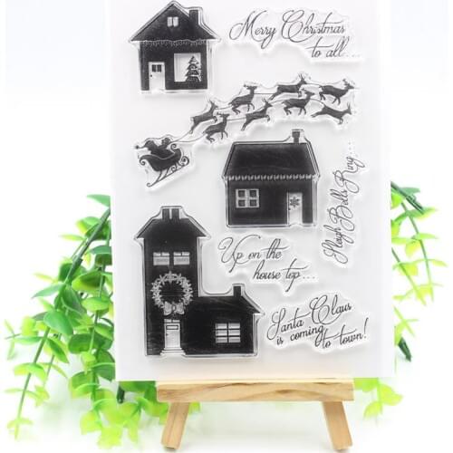 KSCRAFT Merry Christmas Transparent Clear Silicone Stamps for DIY Scrapbooking/Card Making/Kids Crafts Decoration Supplies 572