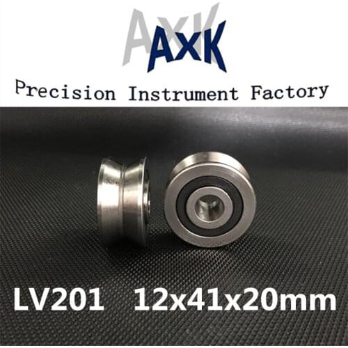 2019 Rodamientos Rolamentos Free Shipping Lv201 V Groove Deep Ball Bearing 12x41x20mm Traces Walking Guide Rail Bearings Abec3