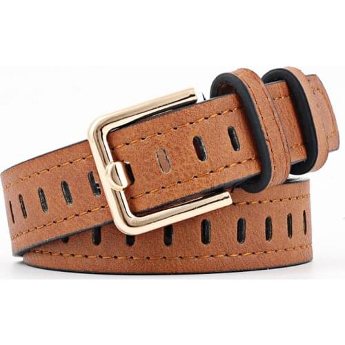 New Hollow No Pin Buckle Pu Belt Women Men Fashion Thin Metal Buckle Belts Female Jeans Dress Waistband 2021