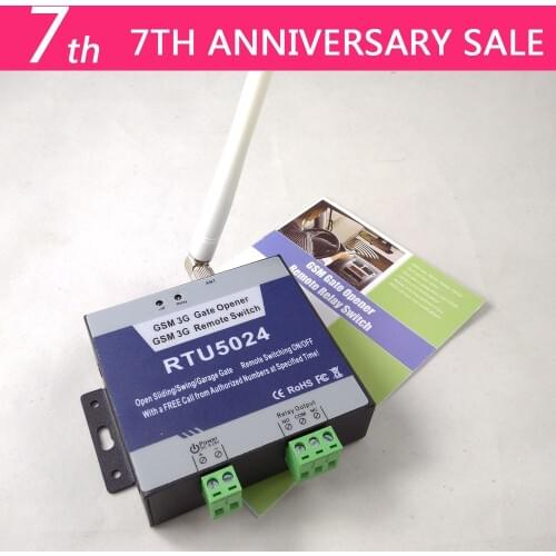 RTU5024 Free shipping App support GSM Swing Sliding Gate Opener Relay Switch Remote Access Control Wireless Door Opener
