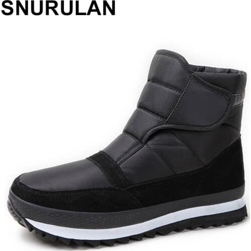 SNURULAN High Quality Mens Boots 2019 Winter Shoes Mens Winter Boots Waterproof Non-slip Winter Flat Ankle Boots Plus Size