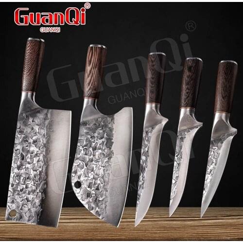 Traditional Handmade Forged Kitchen Knife Sharp Blade Meat Cleaver Chopping Knife Butcher Fish Knife High Carbon Chef Knives