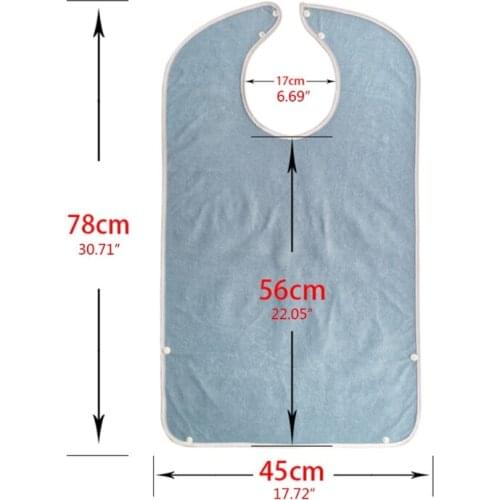 78x45cm Waterproof Adult Meal Eating Drinking Bib Senior Citizen Aid Aprons Elderly Aged Mealtime Cloth Protector