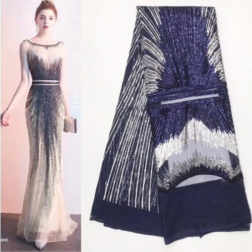 11colors High quality African French lace fabric wonderful embroidered sequins net lace fabric for party dress 5yards/pc FJL003