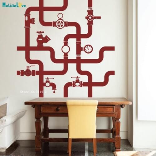 Ware Pipes System Wall Decal Home Decor Funny Play Room for Kids Bedroom Removable Stickers Art Vinyl Exquisite Murals YT1386