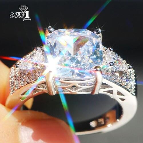 YaYI Jewelry Fashion Princess Cut Prong Setting White AAA Cubic Zirconia Silver Color Engagement Wedding Party Leaves Gift Rings