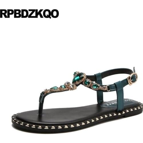 Shoes Sandals Leisure Fashion Bohemia Style Bridal Stud Rhinestone Wedding Thong Women Diamond Rivet Jewel Ethnic T Strap Beach