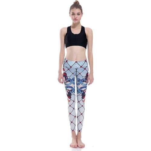 Hot Harajuku Women Yoga Sports Pants S To 3xL 3d Printing Elasitc Bodybuilding Sports Jogging Gym Trousers 4 Patterns