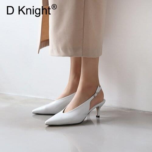 Plus Size 33-40 Women Sandals Shoes Sexy V-Mouth Ladies High Heels Shoes Sandals Korean Pointed Toe Female Pumps Shoes Sandals
