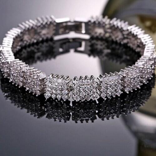 Austrian Crystal Bracelet AAA Zircon CZ Womens Wedding Bracelet Jewelry