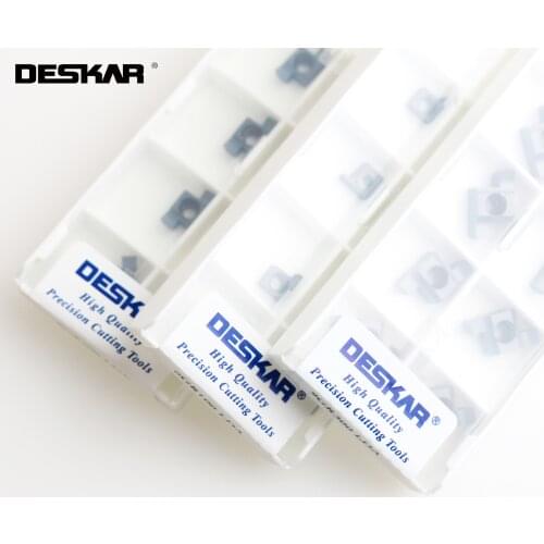 10PCS DESKAR 6GR 7GR 8GR 9GR 100mm 150mm 200mm 300mm Slot Turning Tools Lathe Cutter Cutting Grooving Carbide Inserts