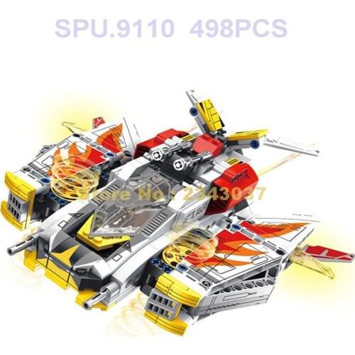 108712 498pcs Ultraman Universe Heroes Guys Flying Wing Spaceship Building Blocks Toy