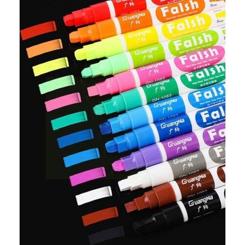 12-color Erasable Light Board Pen Chalk Erasable Highlighter Pens Marker Painting LED Fluorescent Colorful Chalkboard White L2Z5