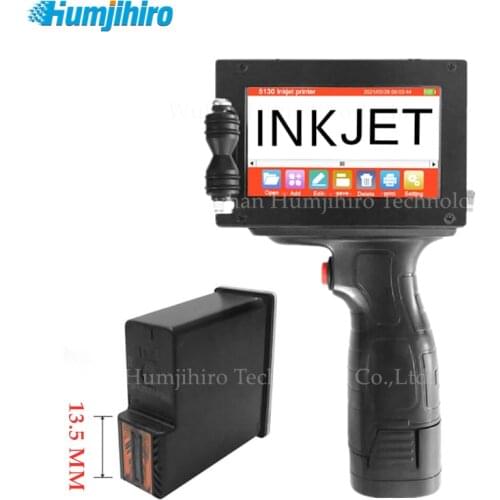 13.5mm Handheld Inkjet Printer for Variable QR Code Date Number Logo Expiry Date Mobile Portable Inkjet Thermal Printer