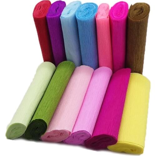 15*250cm Decorative Origami Crinkled Crepe Paper Craft DIY Flower Make Wrapping Fold Scrapbooking Party Backdrop Decoration