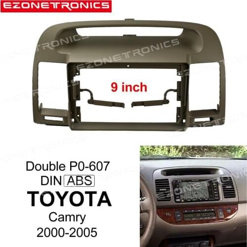 2Din Car DVD Frame Audio Fitting Adaptor Dash Trim Kits Facia Panel 9" For Toyota Camry 2000-2005 Double Din Radio Player