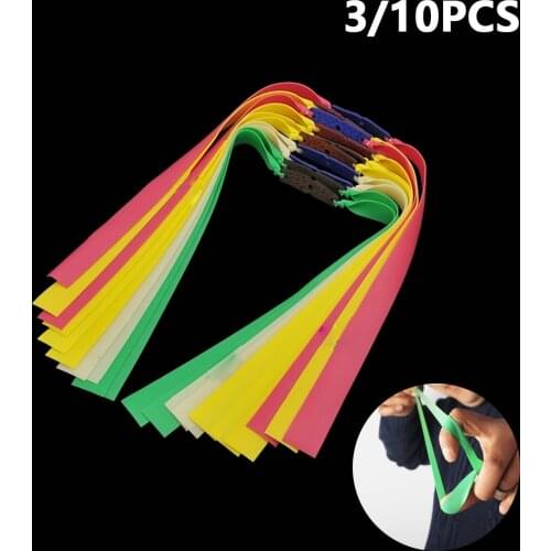 3/10PCS Powerful Outdoor Hunting Thickness 0.45~0.80 Replacement Accessory Catapult Latex Tape Flat Elastic Band Natural Rubber