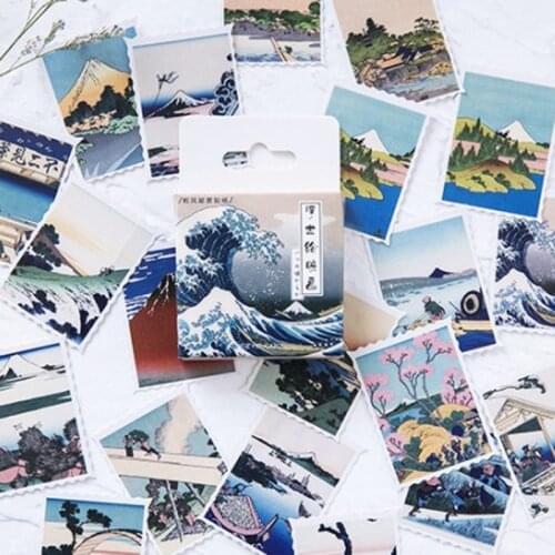 45 pcs/pack Ukiyo Painting Pictures Stationery Stickers Decorative Stationery Stickers Scrapbooking DIY Diary Album Stick Lable