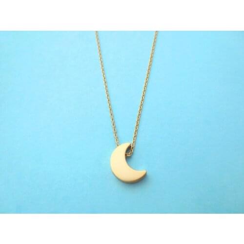 5 little half moon necklace simple crescent necklace small silvery moon necklace sky universe planet class ladies girl jewelry