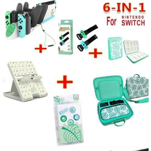 6 in 1 game accessories set For Nintend Switch Animal Crossing Ns Carrying Case Nintend Switch Console Game Accessories Gift