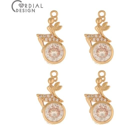 Cordial Design 50Pcs 10*21MM Jewelry Accessories/CZ Pendant/Earrings Making/DIY Charms/Hand Made/Jewelry Findings & Components