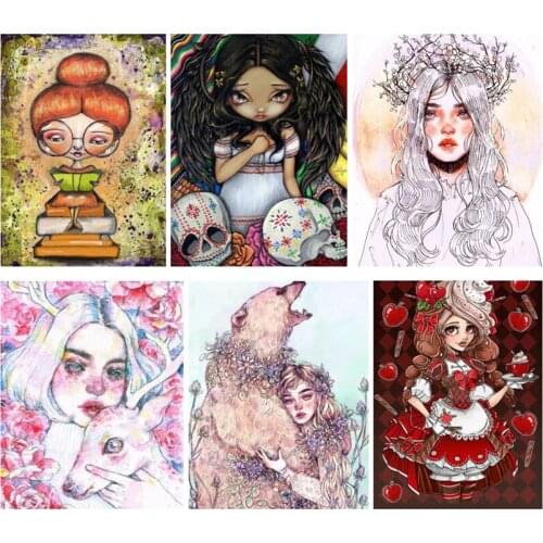 5D DIY Cartoon Girl Diamond Painting Full Drill Embroidery Cross Stitch Needlework Mosaic Home Decor Craft Christmas Gift GJ180