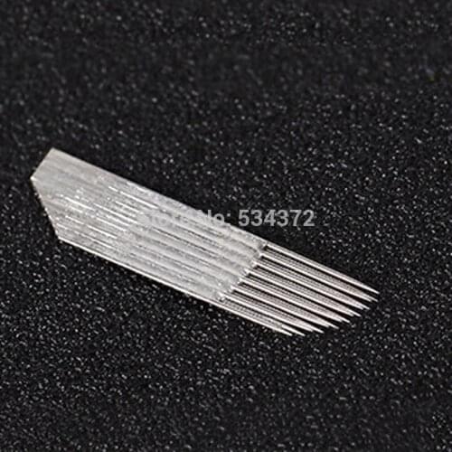 Free Shipping 100 pcs permanent makeup blade For Manuel Pen 15pin Blade Embroidery 3D Eyebrow Tattoo accesories