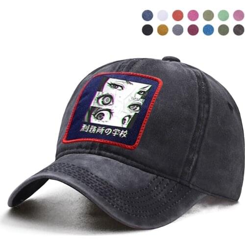 Japanese Anime Prison School Sad Eyes Baseball Cap Dad Solid Trucker Snapback Bone Hat Harajuku Casquette Women Ponytail Caps