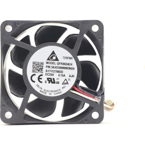 Delta QFR0624EH 60X60X25.4mm 24V 0.15A DC Fan Inverter Cooling Fan