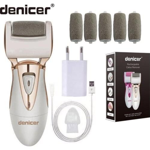 Electric Foot File Callus Remover Rechargeable Pedicure Care Tool Pedi Sawing Machine for Feet Extral Roller Heads