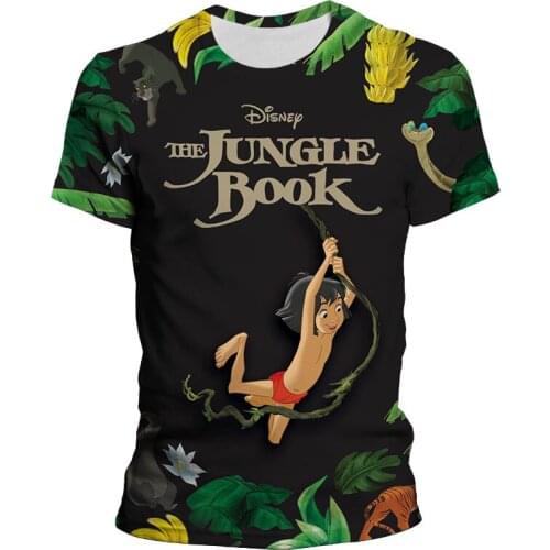 The Jungle Book Couples T-shirt Fashion Summer Disney 3D Print Boy Girl Kids T Shirts Harajuku Cartoon Anime Men Women Tee Tops