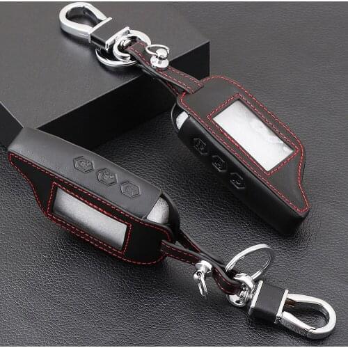 B9 Case Leather Case For Starline B9/B6/A61/A91 Keychain Car Key Burglar Alarm Keychain Cover Shell Auto Key Case Protector