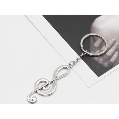 Creative music symbol metal key pendant gift keychain music symbol key chain