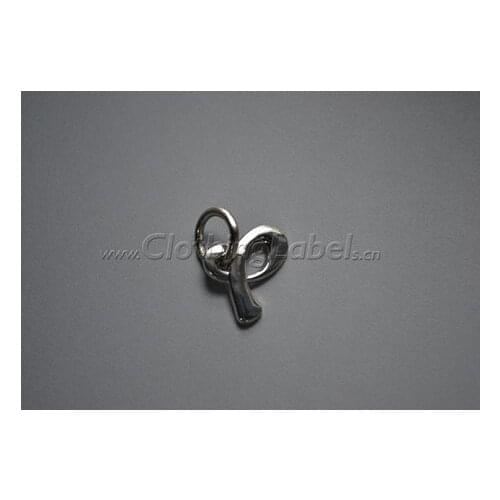 Custom irregular shape metal label for bag, clothing, shoes, zinc alloy material, sliver color, accept small order