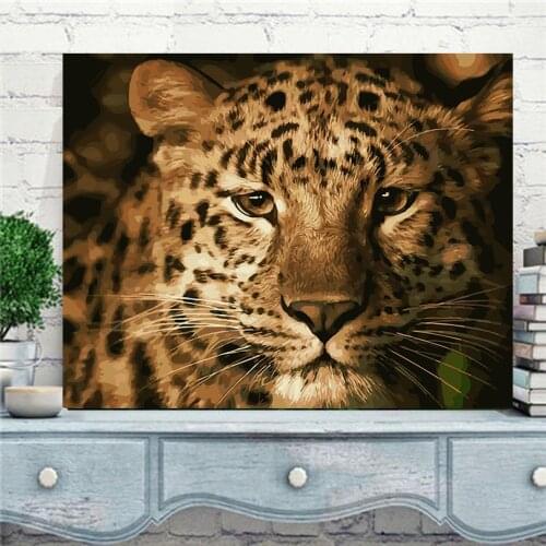 Frameless Tiger cuadros decoracion wall pictures for living room hand painted canvas oil painting by numbers drawing gifts RS-41