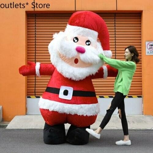 Santa Claus Inflatable Mascot Costume Suits Cosplay Dress Outfits Cloth Ad 2.5M