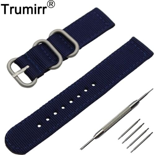 22mm Nylon Watch Band + Tool for Pebble Time / Steel Zulu Fabric Strap Wrist Belt Bracelet Black Gray Blue Brown Green Orange