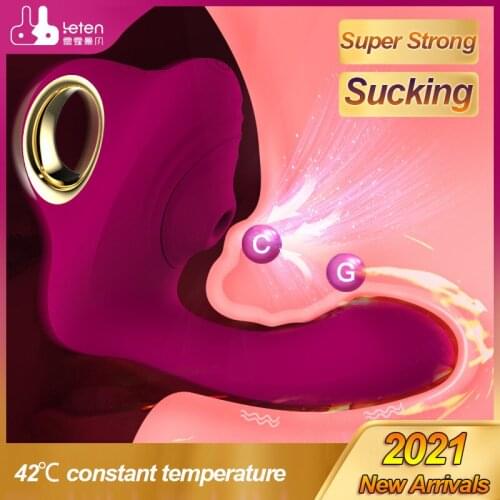 New Arrival Leten Super Strong Tongue Licking Sucking Clitoris Stimulator G Spot Vagina Vibrators Oral Sex Orgasm Toys For Women