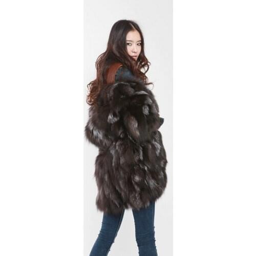 New genuine real natural fox fur coat women fashion warm winter waistcoats custom big size plus size