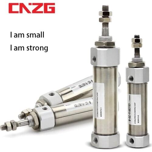 Pneumatic Air Cylinder cdj2B10 Type Mini Double Acting Single Rod 10mm 16mm Bore 10~150mm Stroke CDJ2B16