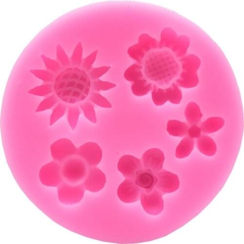 Sunflower, Floret, Rose, Chrysanthemum, Silicone Mold, Fondant Chocolate Cake Decoration Mold