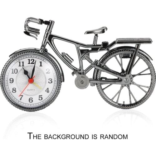 Portable Mini Travel Arabic Numeral Retro Bicycle Shape Desk Alarm Snooze Clock Creative Convenient Alarm Clock Home Supplies