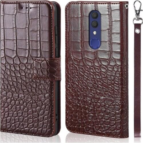 Crocodile Luxury Leather Case For Alcatel 1X 5059D 5059Y 5059X 5059T 5059J 5059I 5059A Magnetic Cover For Alcatel 5V 5060D Case