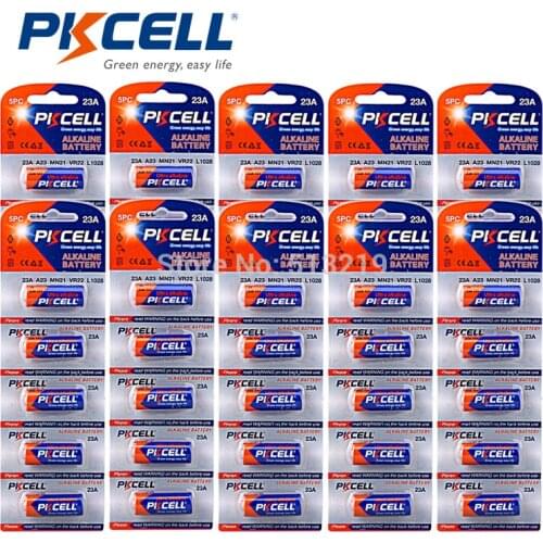 60Pcs * 5Pcs/Card PKCELL 23a 12v battery 23A 21/23 23GA MN21E23A LRV08 N21 23 A Alkaline Batteries Primary Dry Battery