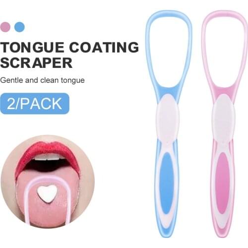 2pcs Tongue Scraper Food-Grade Oral Hygiene Brushes Oral Cleaning Tool to Eliminate Bad Breath Tongue Cleaner for Kids Adults