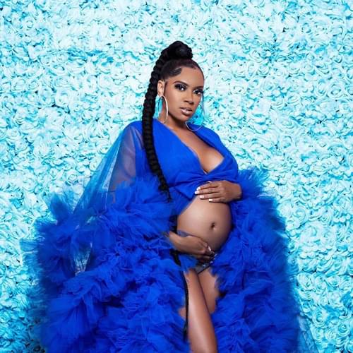 Sexy Royal Blue Maternity Tulle Dresses Women Extra Puffy Long Formal Evening Party Robes Photo Shoot Ball Gown Robe De Soiree