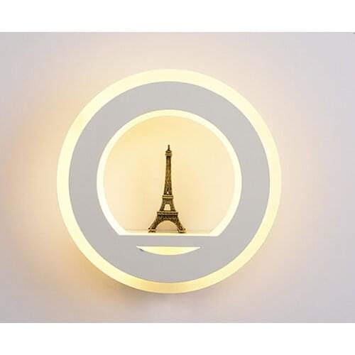 Iron tower LED wall lamp bedroom living room parlor study corridor aisle lights child Cartoons Bedside wall lamp Acrylic lamps