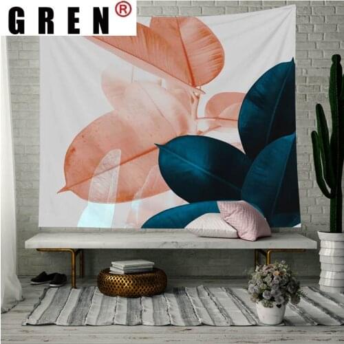 GREN Tropical Plant Leaves Tapestry Wall Art Carpet Beach Towel Background Cloth Blanket Yoga Mats Art Bedroom Dorm Home Decor