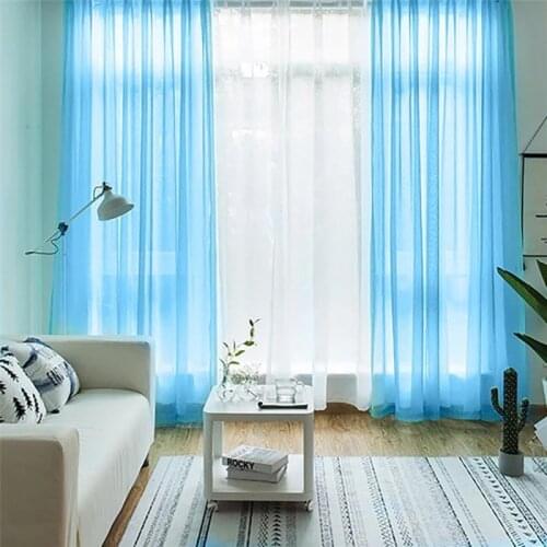 Tulle Curtains Kitchen Living Room Decoration Solid Sheer Curtains Tulle On The Windows Drapes Window Screen 100x200/280cm 70
